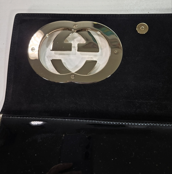 Gucci Tom Ford Black & Gold Patent Leather Clutch Bag - Picture 7 of 13
